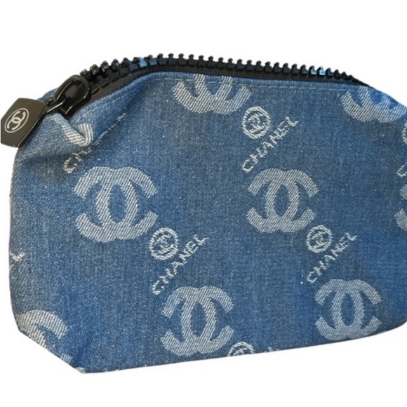 CHANEL Bags Nwot Chanel Beaute Pouch Medium Denim Makeup Cosmetic